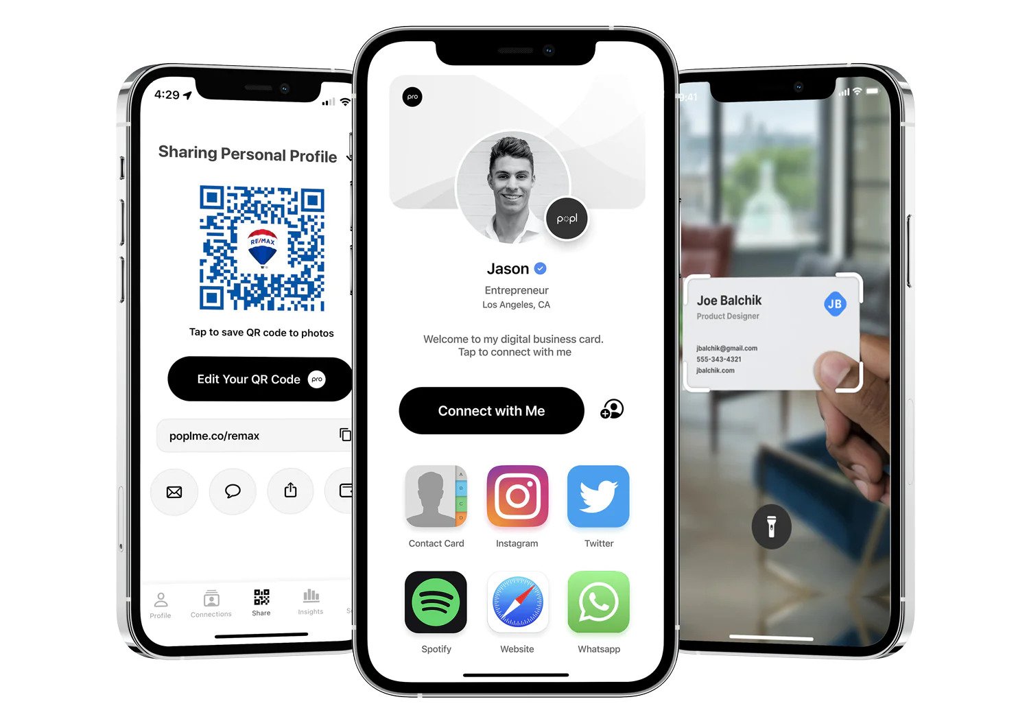 Popl digital business card app