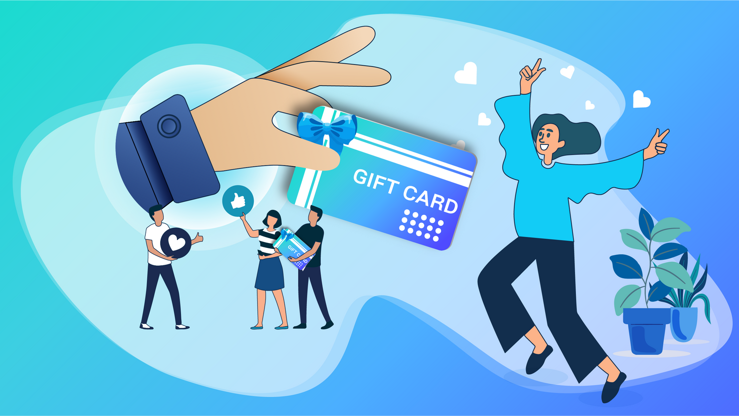 Hand holding a gift card