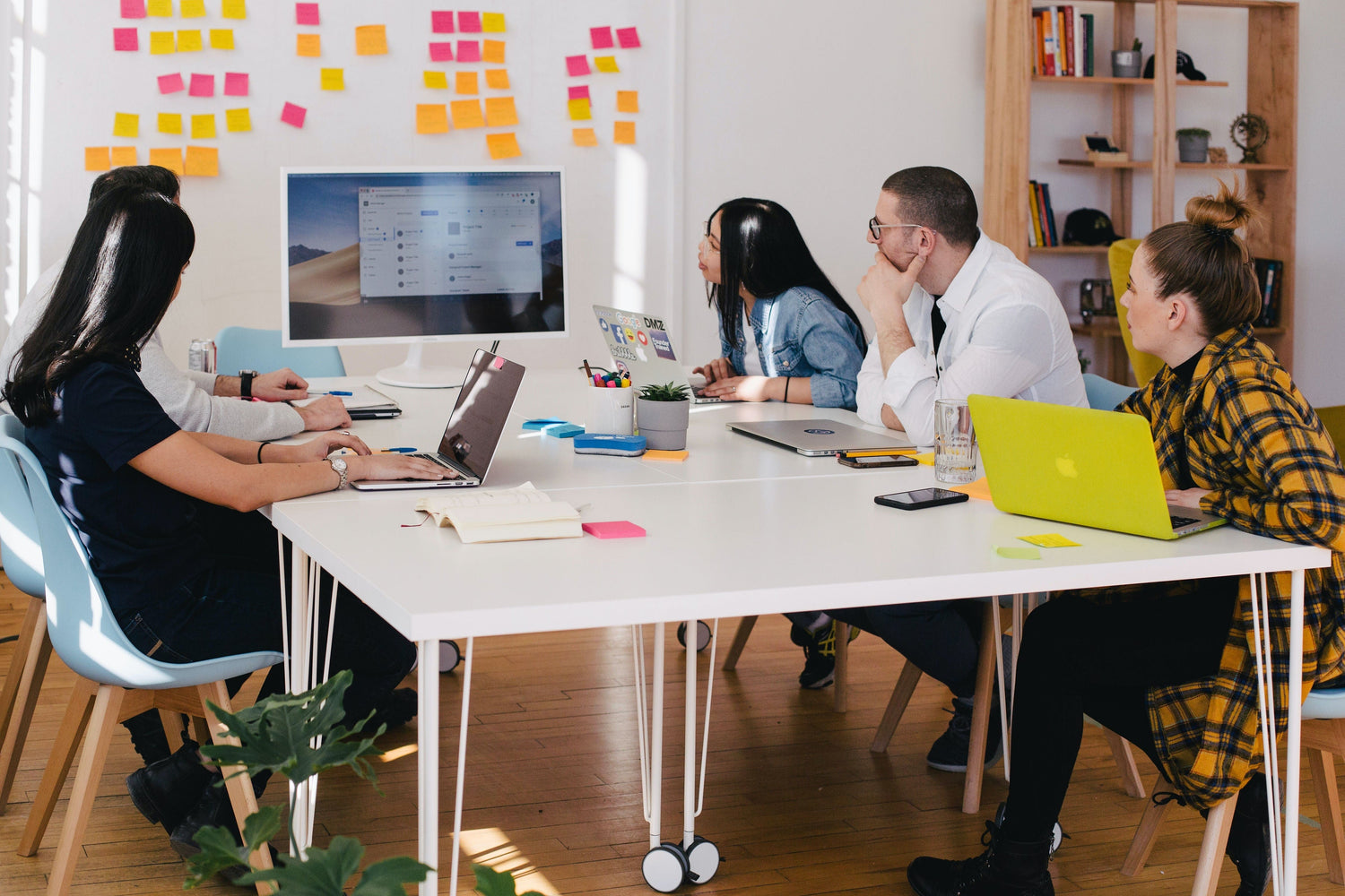 sales team in a meeting