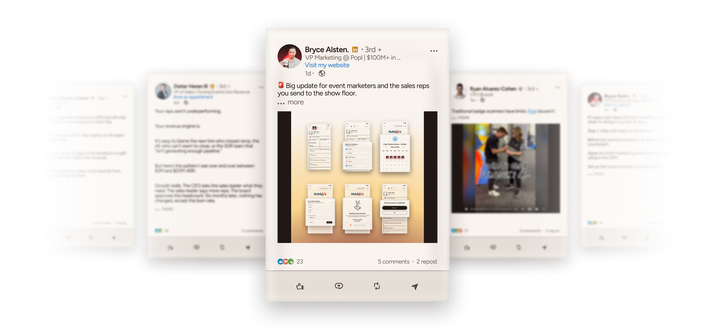 Carousel of Popl LinkedIn Posts