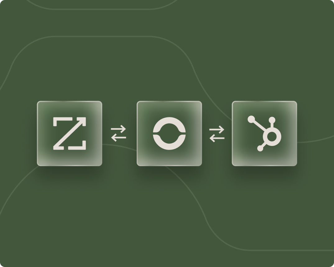 Abstract graphic of ZoomInfo, Popl, and HubSpot logos