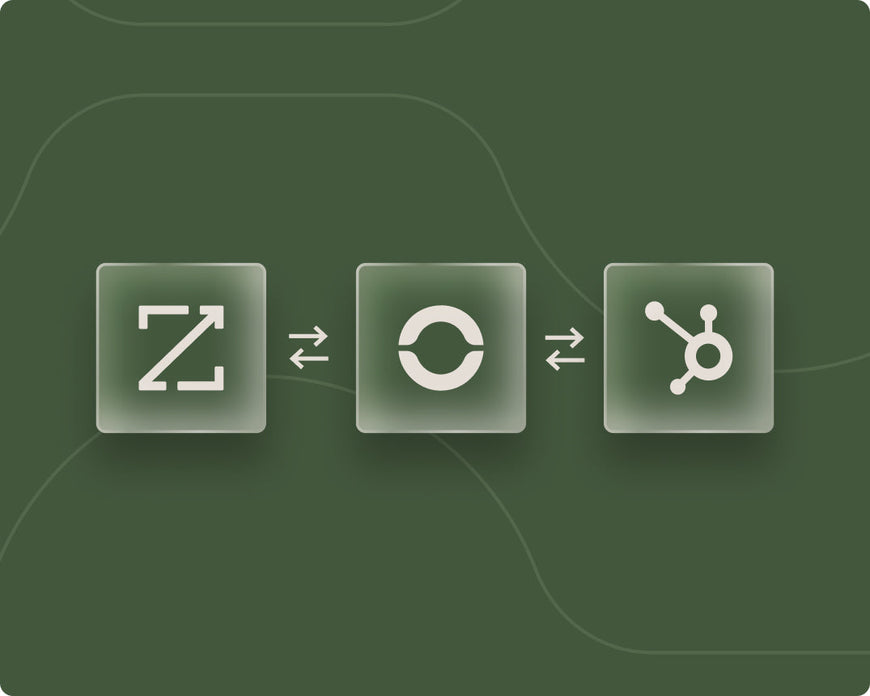 Abstract graphic of ZoomInfo, Popl, and HubSpot logos