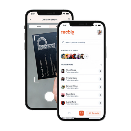 Mobly lead capture app for events with badge scanning, business card capture, and CRM integration