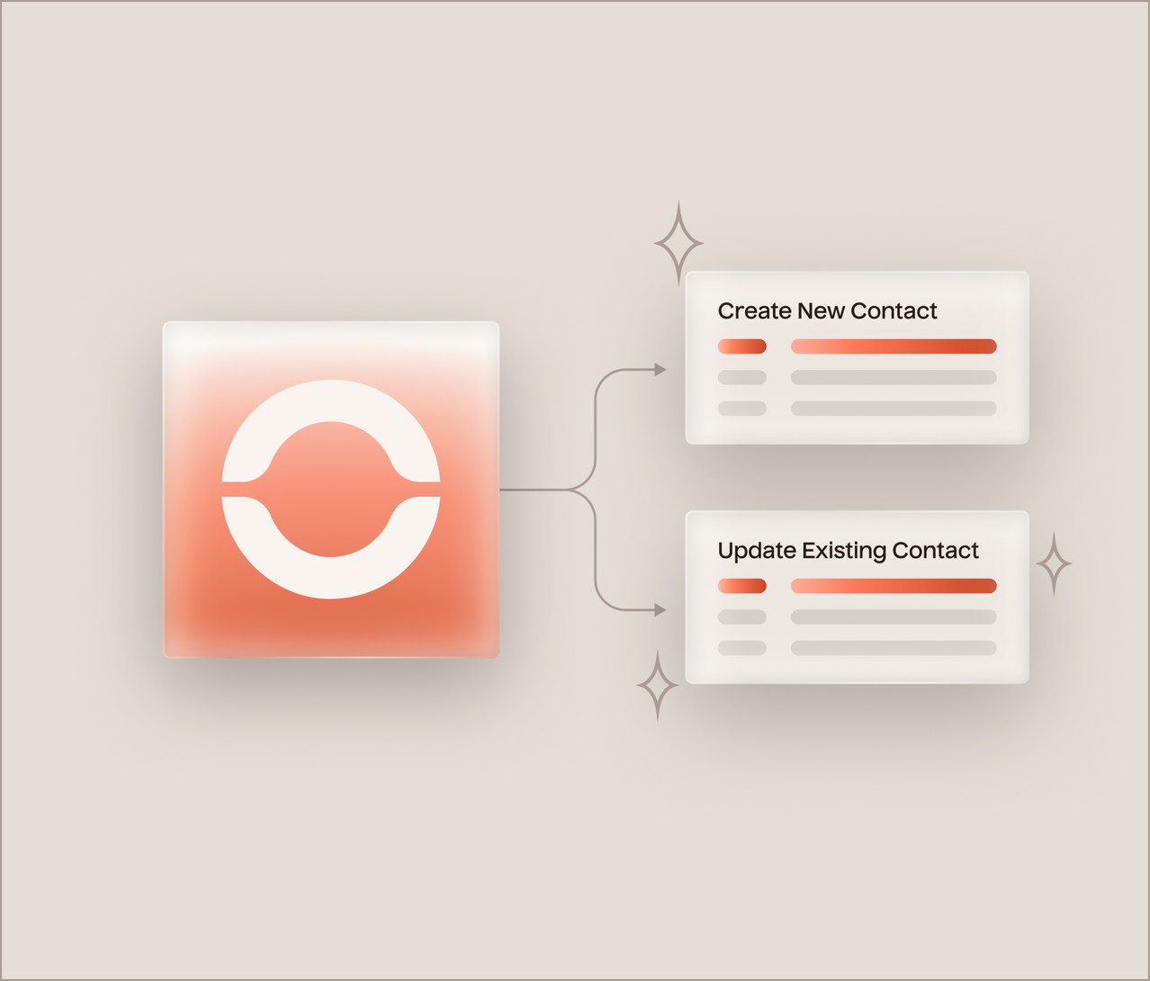 Avoid duplicate records with the option to create new contacts or update existing