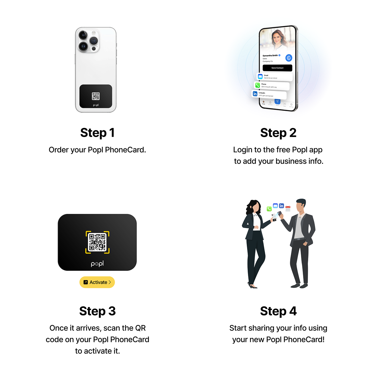 Popl PhoneCard™ 5-Pack | Digital Business Cards