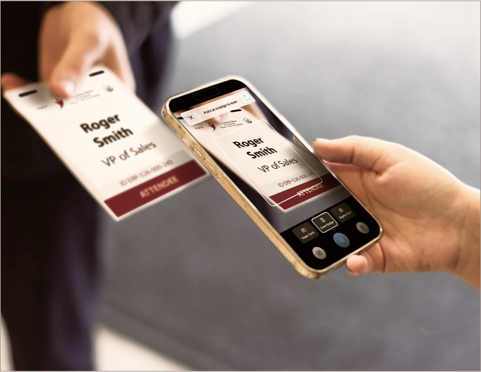 Image of badge scanning with a phone