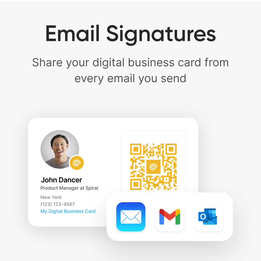 Share Your digital business card from every email you send with custom email signatures
