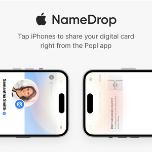 Tap iphone to share your digital card right from the Popl app