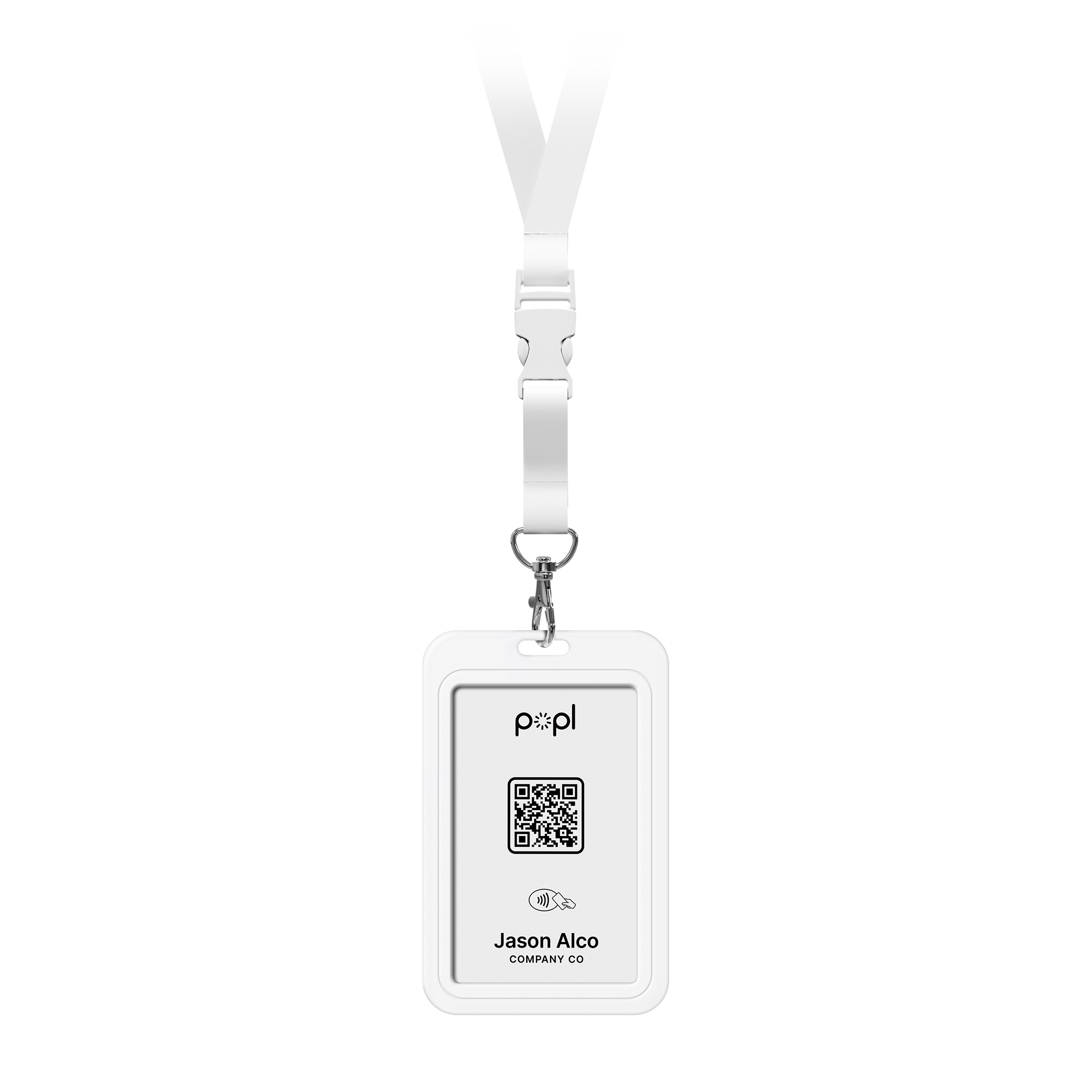 Popl Badge 100-Pack (White) | Digital Business Cards